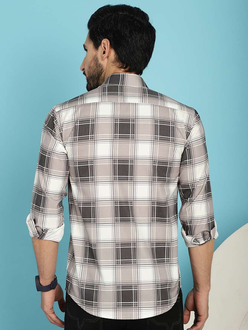 grey cotton casual shirt - 20840537 - Standard Image - 3