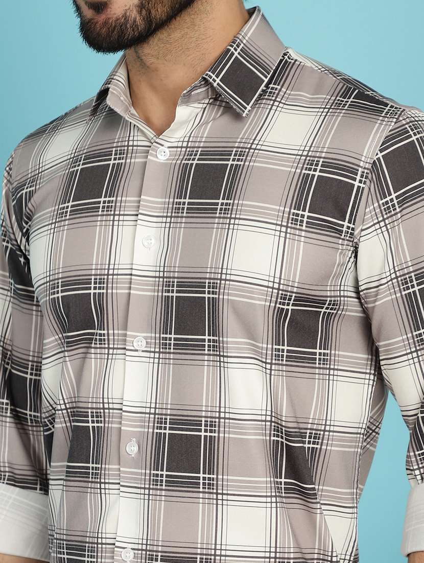 grey cotton casual shirt - 20840537 - Standard Image - 5