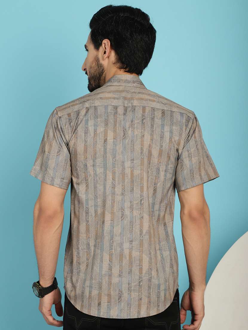 beige cotton casual shirt - 20840543 -  Standard Image - 3