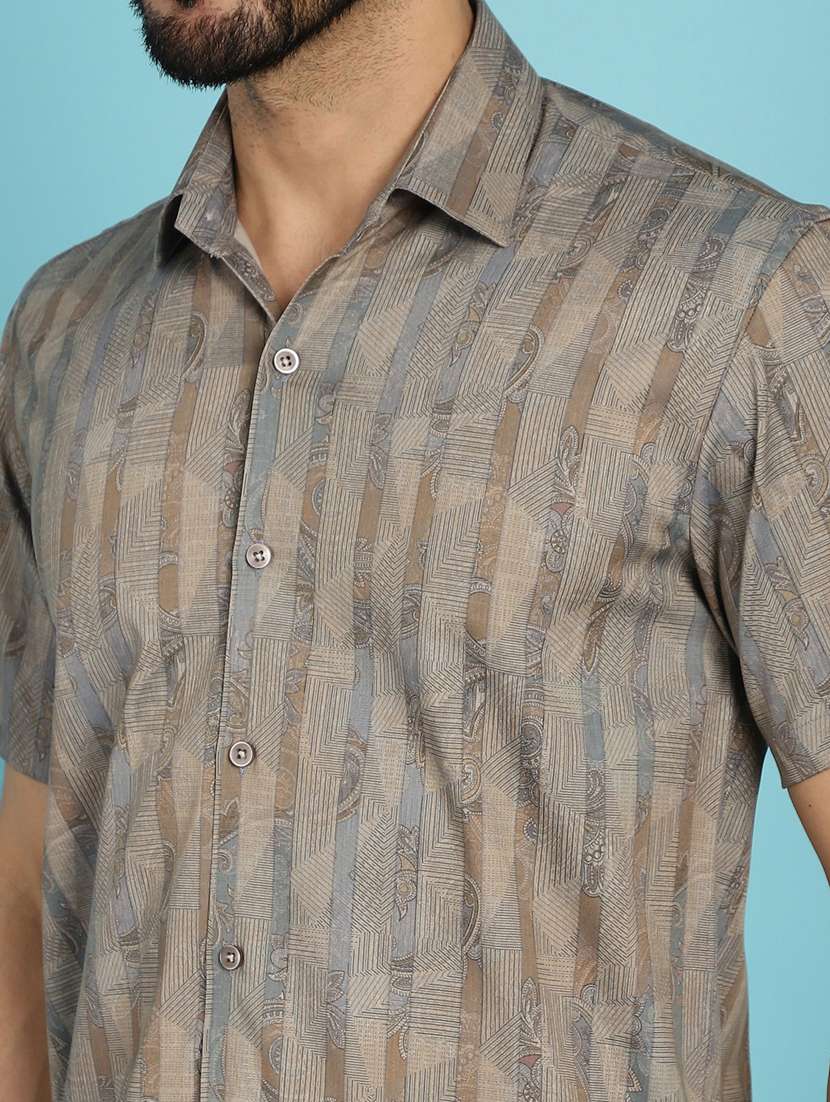 beige cotton casual shirt - 20840543 -  Standard Image - 5