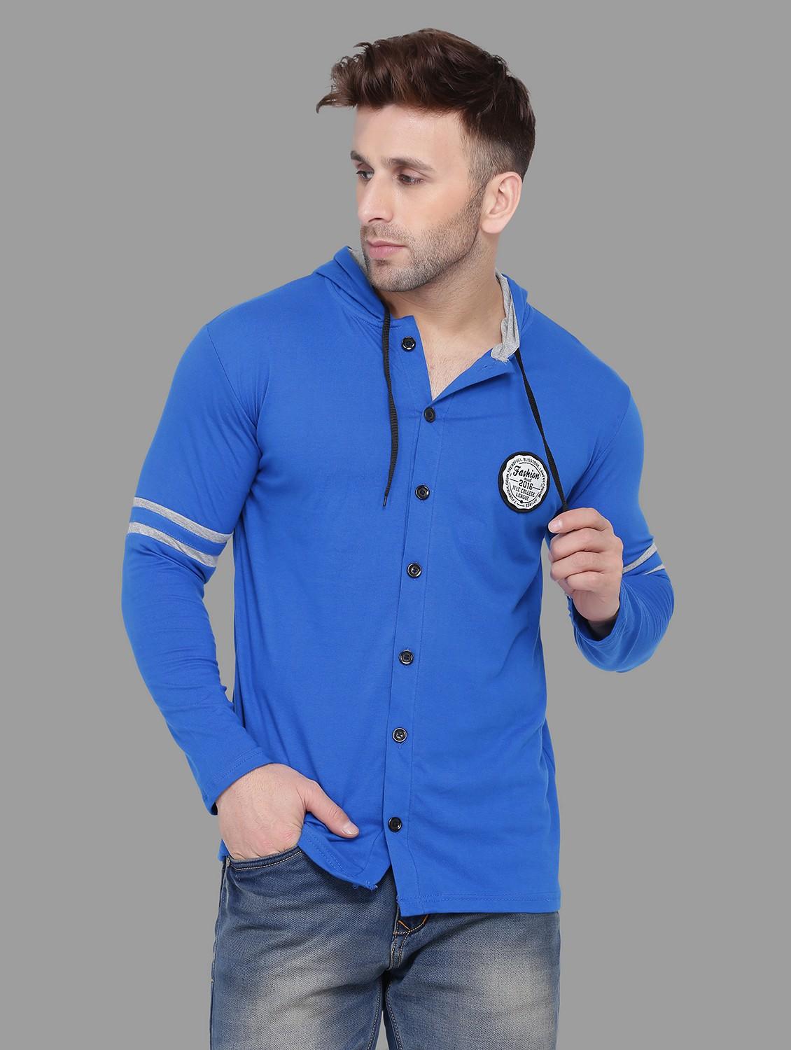 men hood neck casual shirt - 20840569 - Zoom Image - 0