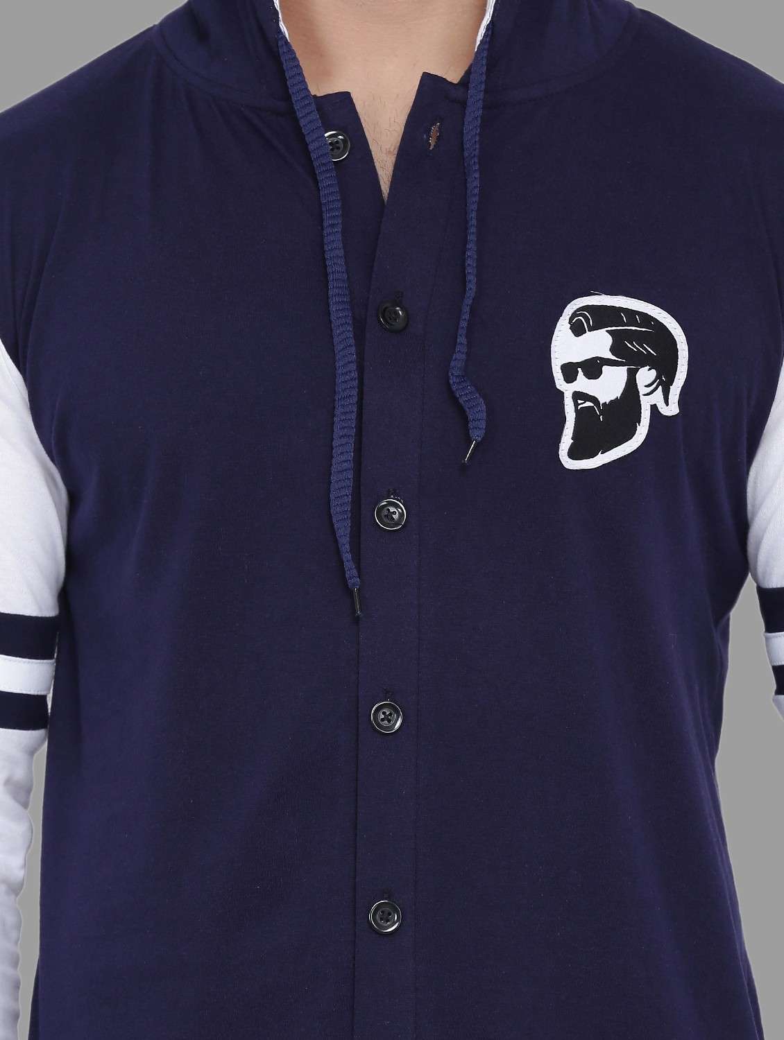 men hood neck color block casual shirt - 20840580 -  Standard Image - 3