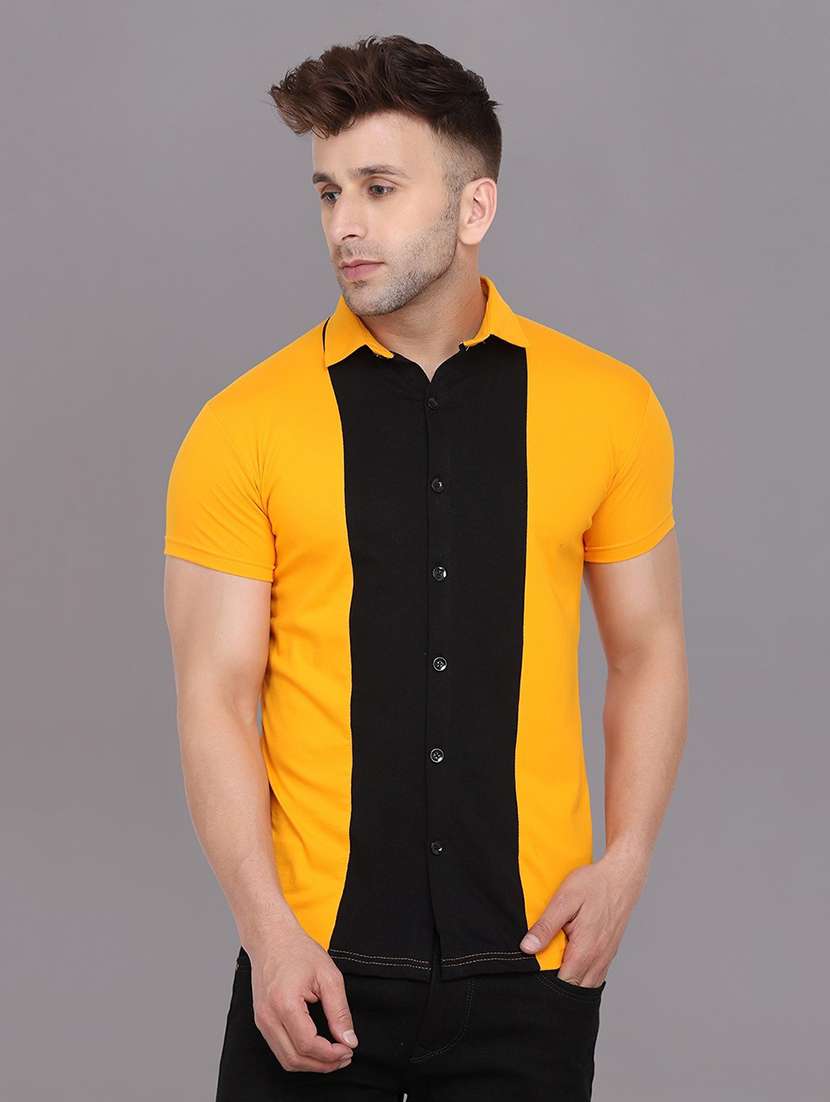 men collared short sleeves casual shirt
