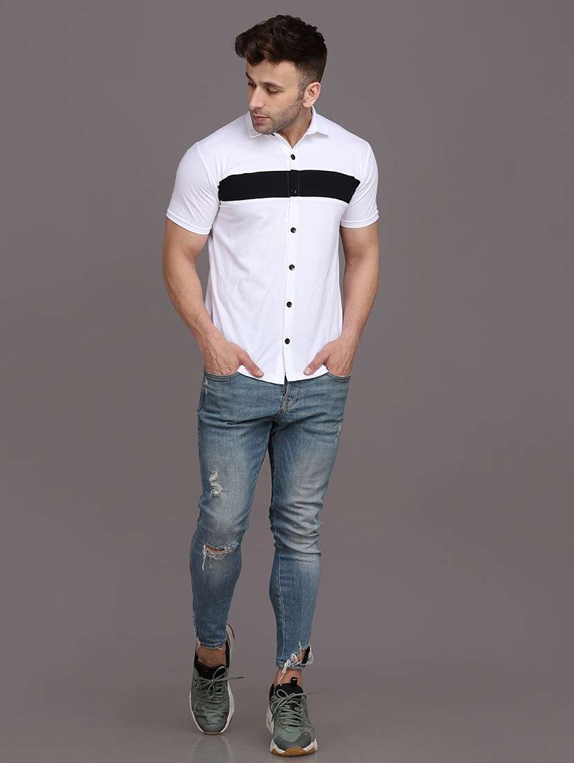 men color block cotton casual shirt - 20840666 -  Standard Image - 3