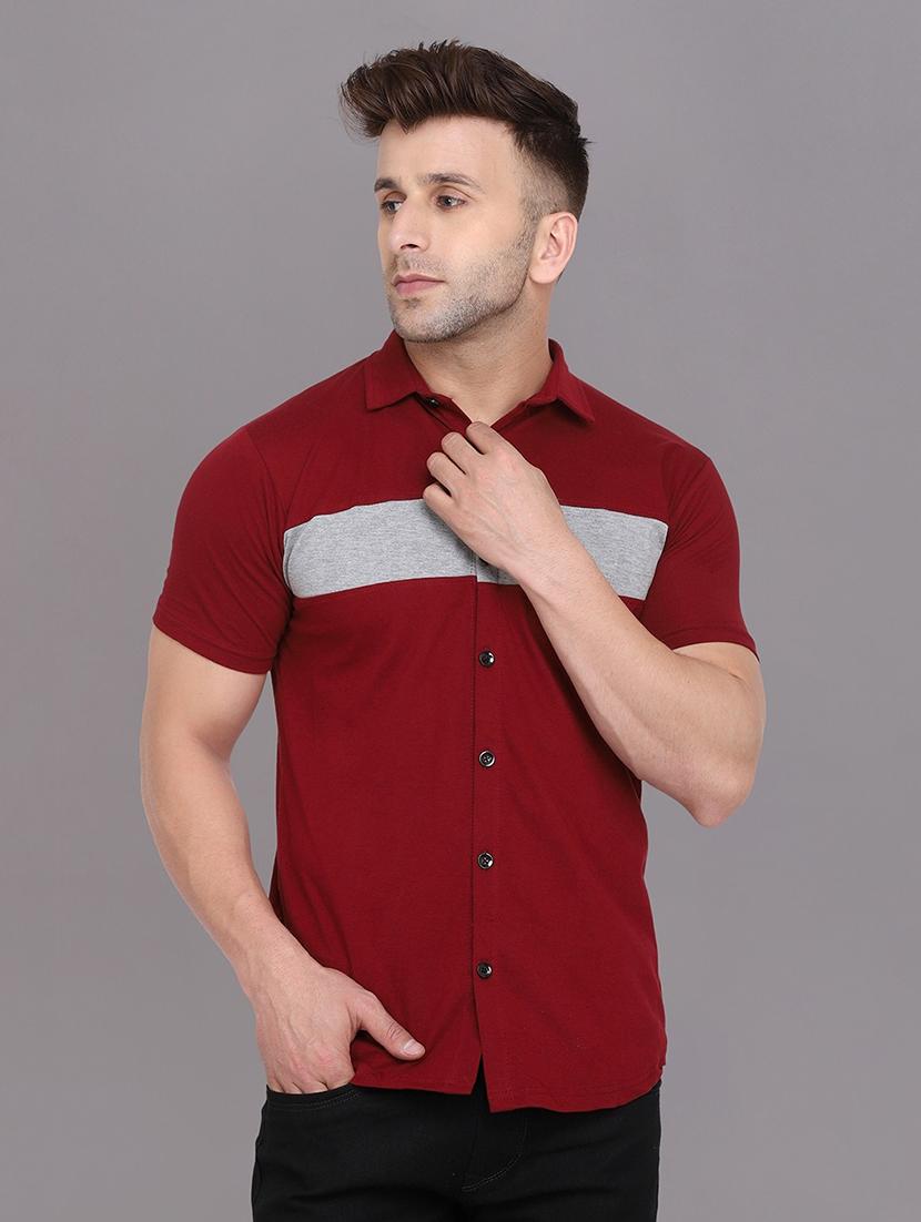 men color block cotton casual shirt - 20840667 - Zoom Image - 0