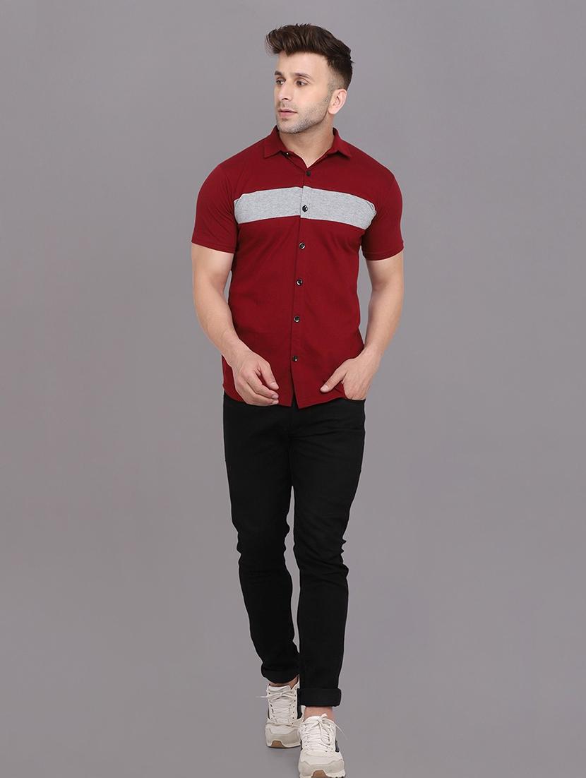men color block cotton casual shirt - 20840667 - Standard Image - 3