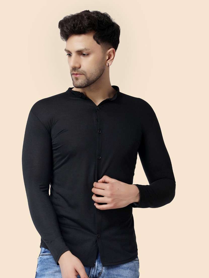 men solid cotton casual shirt
