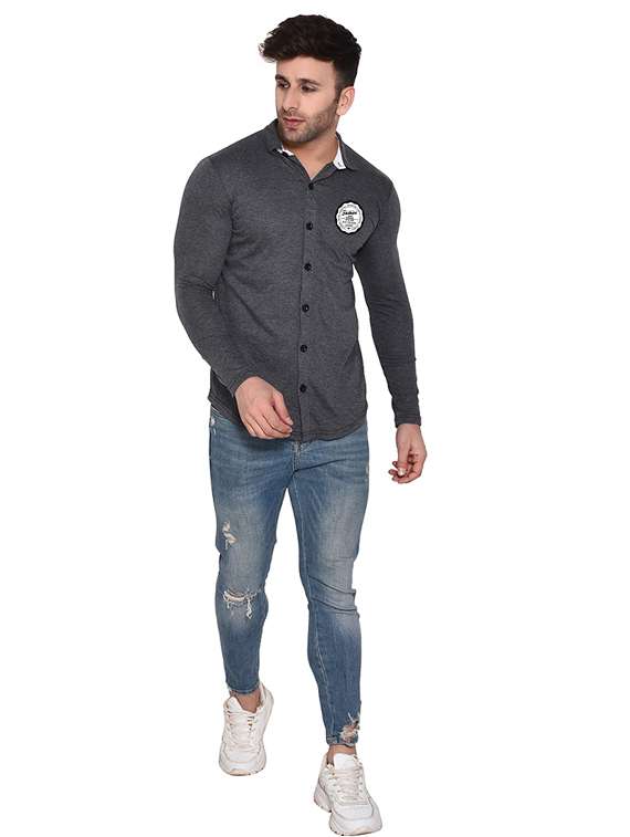 Men Collared Neck Casual Shirt - 20840693 -  Standard Image - 3