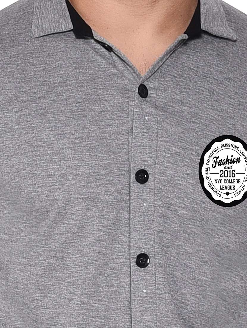 men collared placement printed casual shirt - 20840694 -  Standard Image - 5