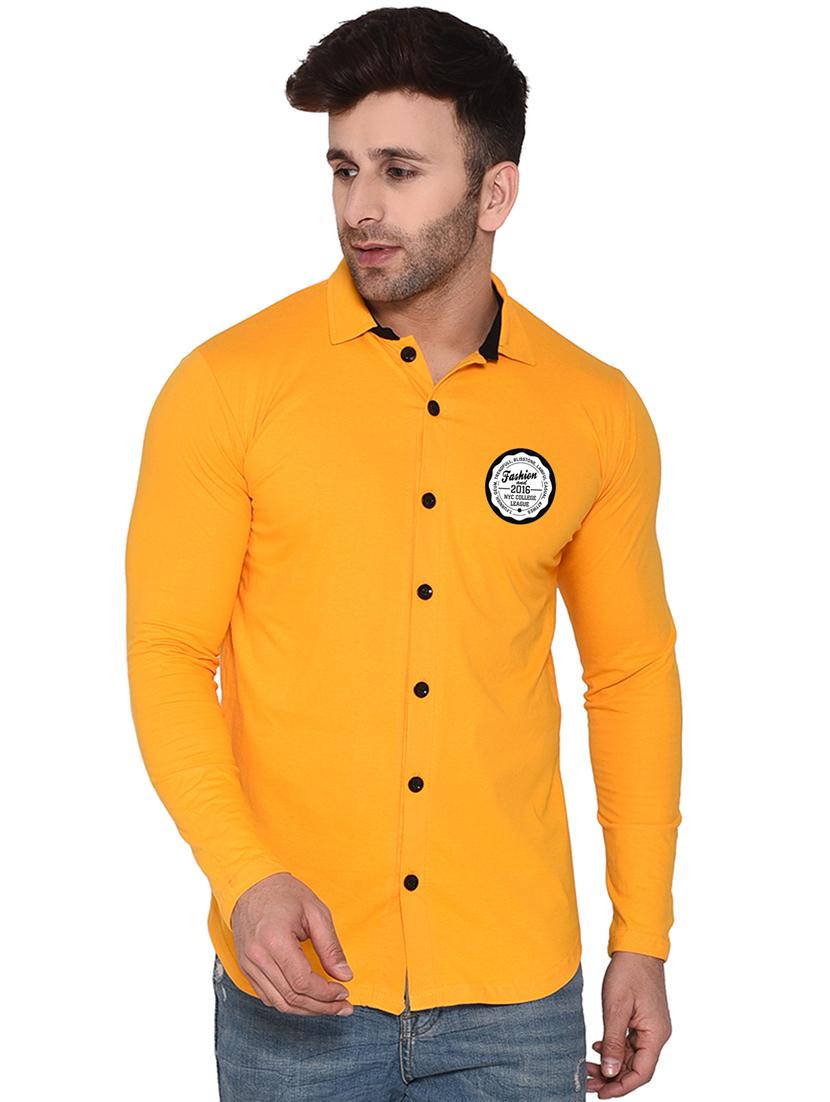 men collared placement printed casual shirt - 20840699 - Zoom Image - 0