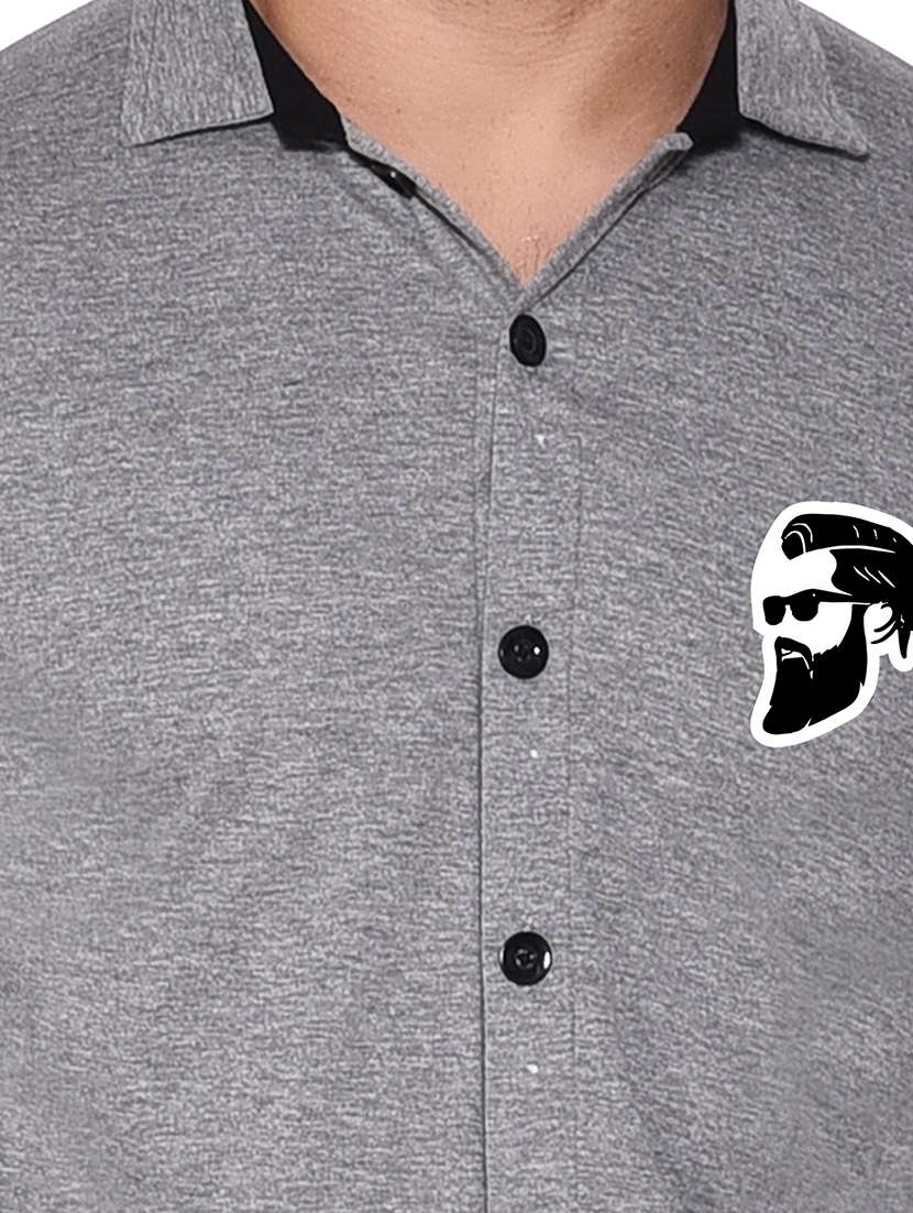 men collared placement printed casual shirt - 20840704 -  Standard Image - 3