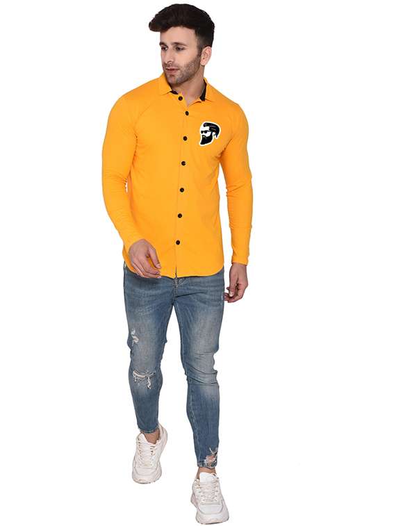 men collared placement printed casual shirt - 20840709 -  Standard Image - 3