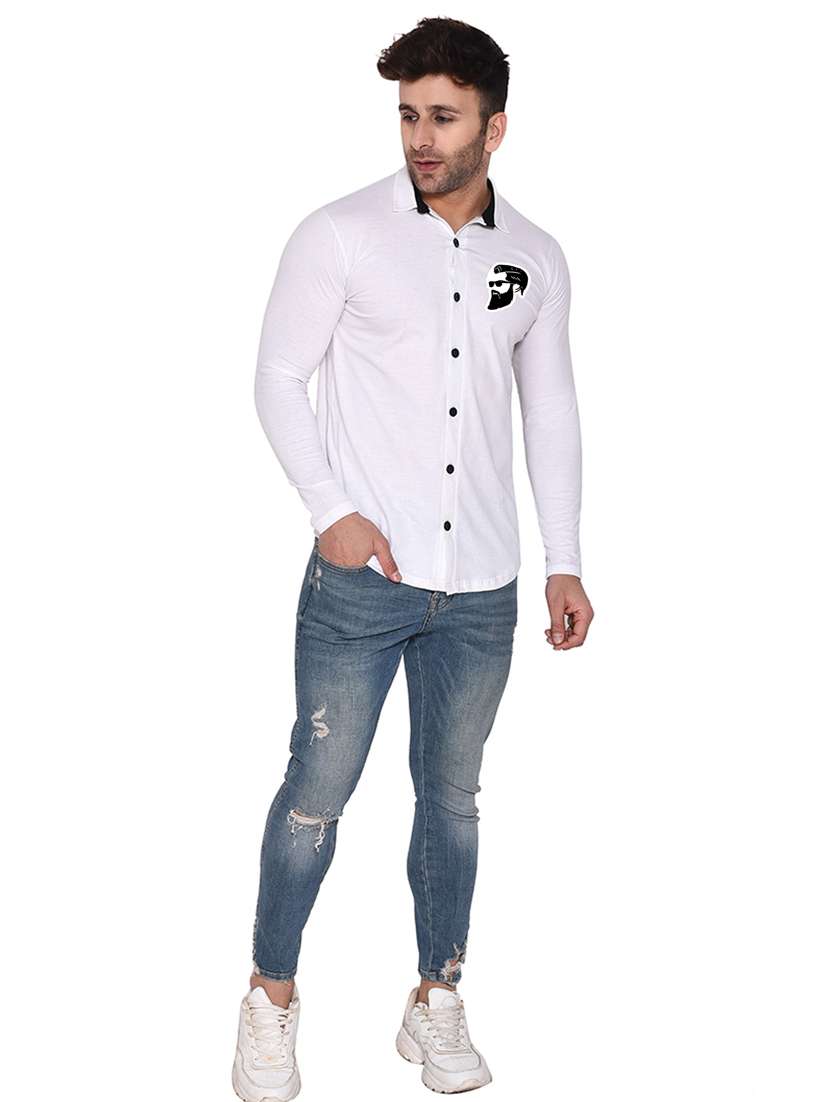 men placement print cotton shirt - 20840711 -  Standard Image - 3