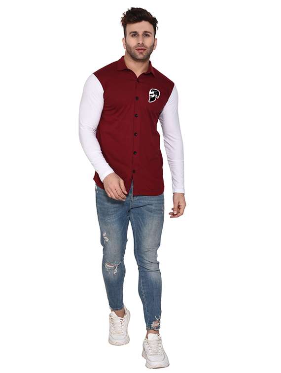 men color block cotton casual shirt - 20840737 -  Standard Image - 3