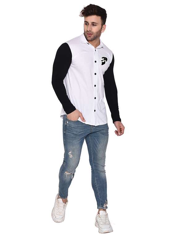 men color block cotton casual shirt - 20840738 -  Standard Image - 3