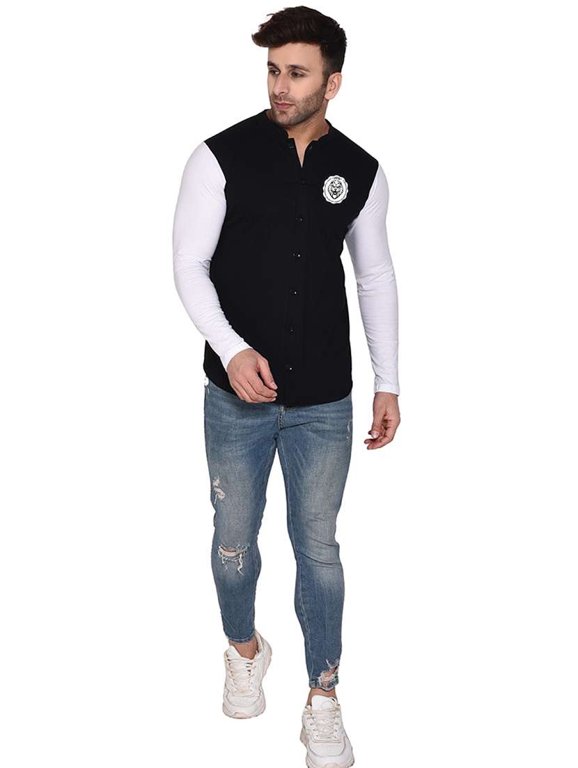 men color block cotton casual shirt - 20840749 -  Standard Image - 3