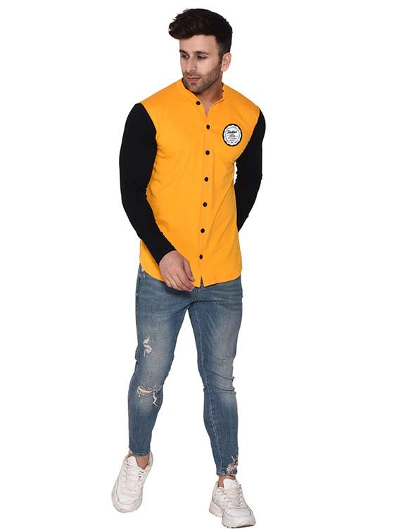 men color block cotton casual shirt - 20840759 -  Standard Image - 3