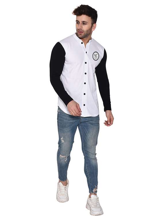 men color block cotton casual shirt - 20840760 -  Standard Image - 3