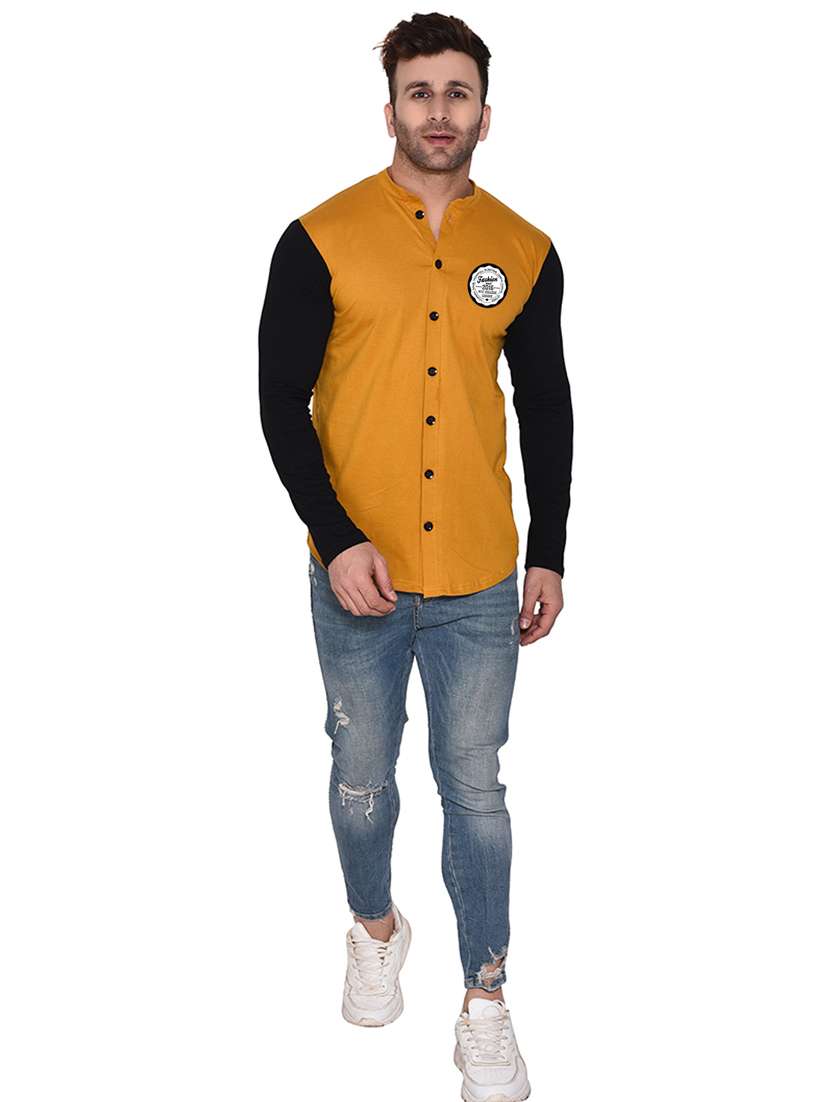 men color block cotton casual shirt - 20840761 -  Standard Image - 3
