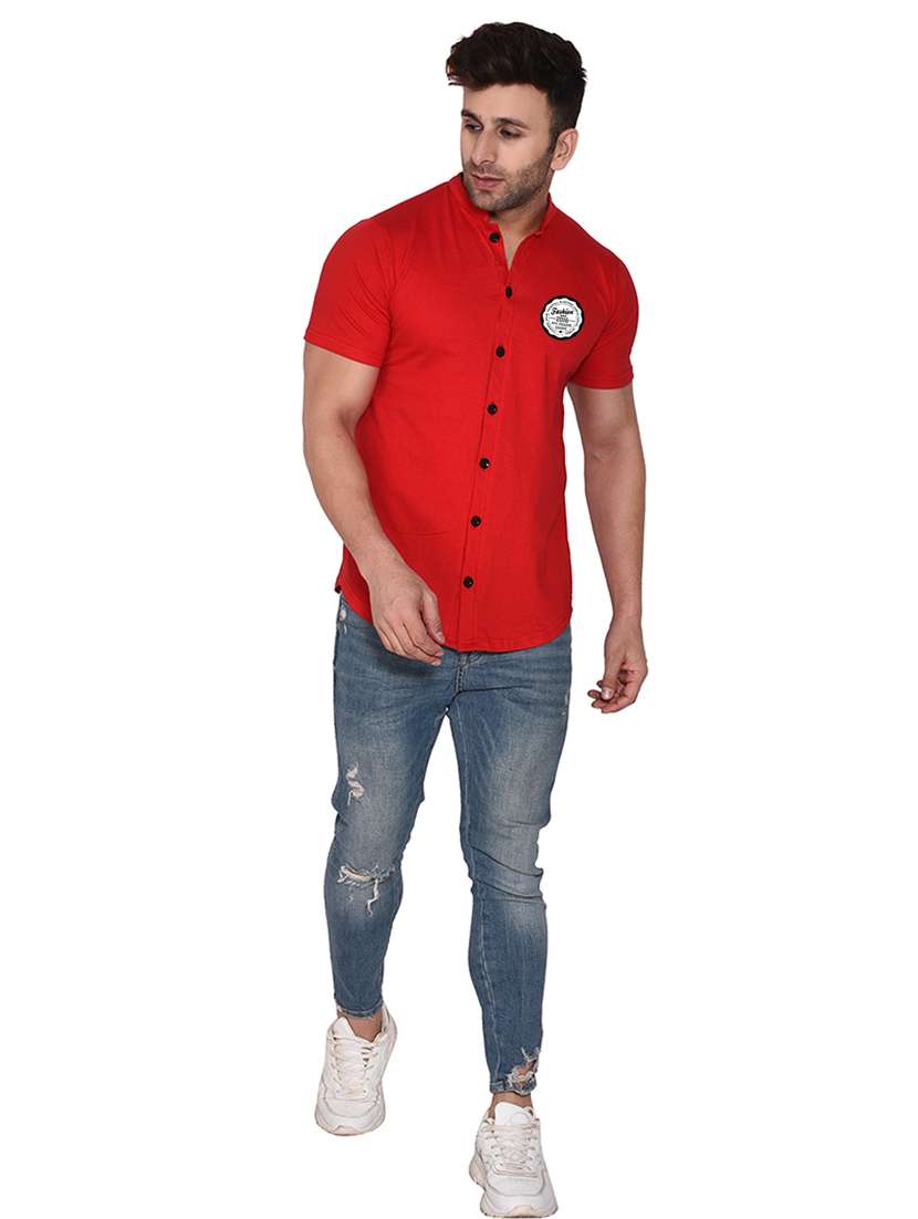 men mandarin neck casual shirt - 20840769 -  Standard Image - 3