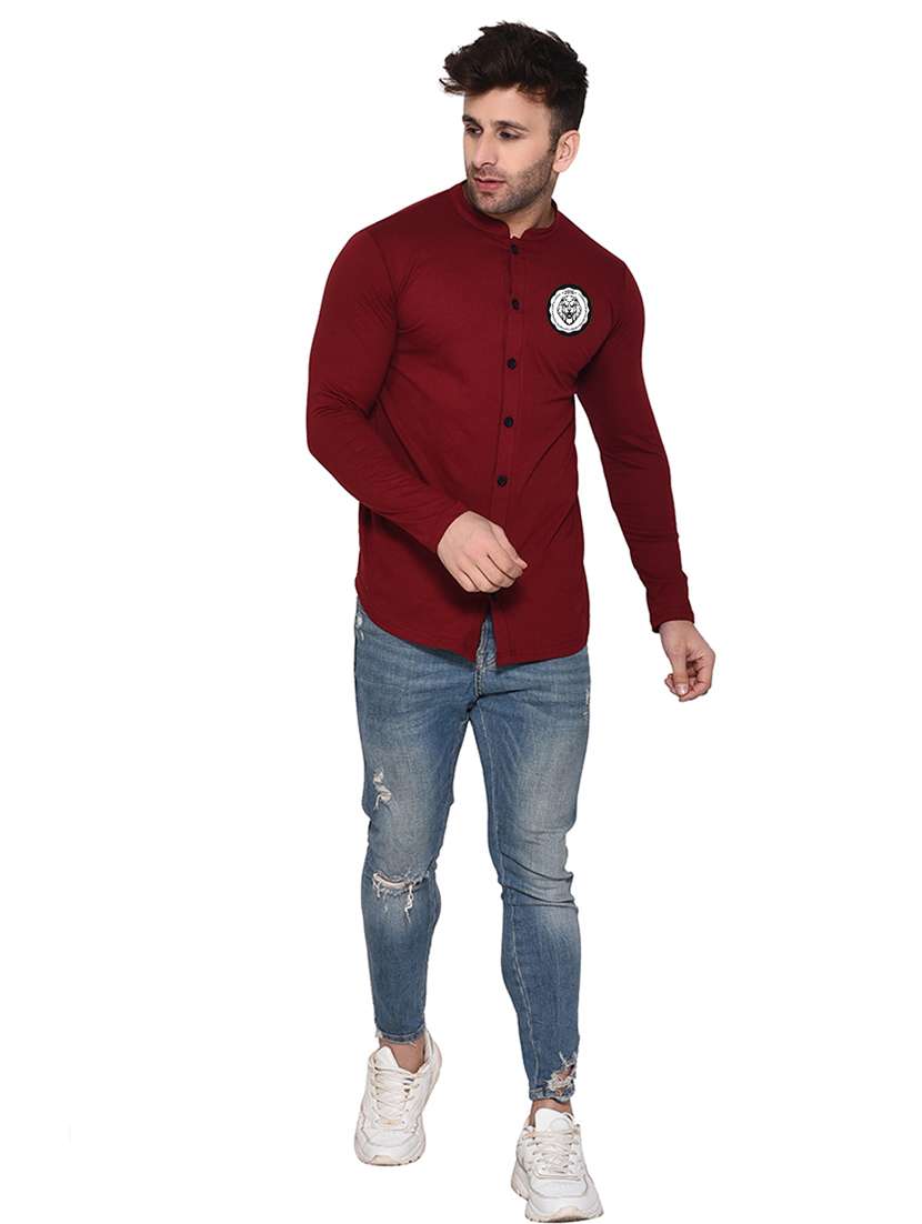 men mandarin neck casual shirt - 20840825 -  Standard Image - 3