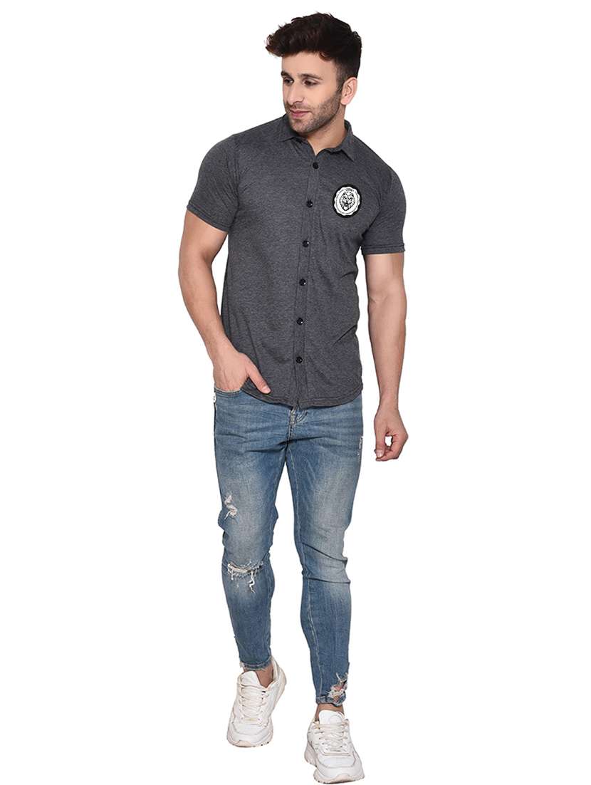 men collared placement printed casual shirt - 20840828 -  Standard Image - 3