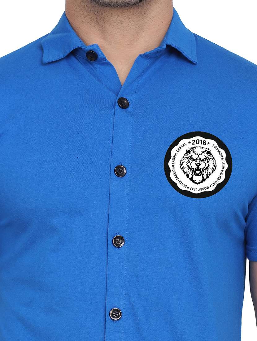 men collared placement printed casual shirt - 20840831 -  Standard Image - 3