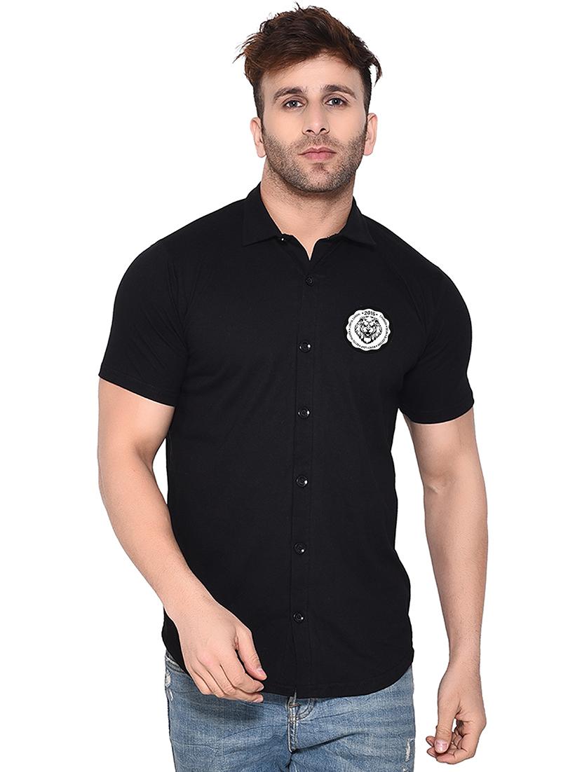 men collared placement printed casual shirt - 20840838 - Zoom Image - 0