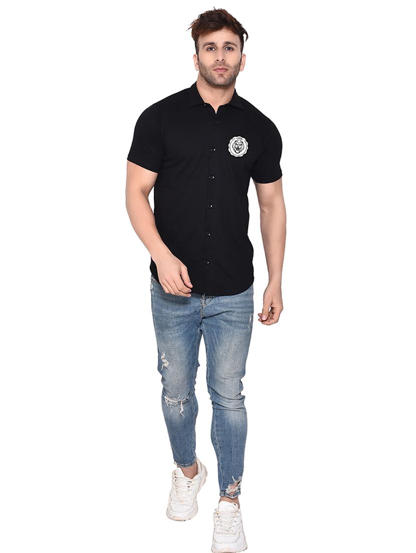 men collared placement printed casual shirt - 20840838 - Standard Image - 3