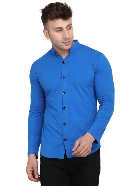 men mandarin neck solid casual shirt - 20840909 - Zoom Image - 0