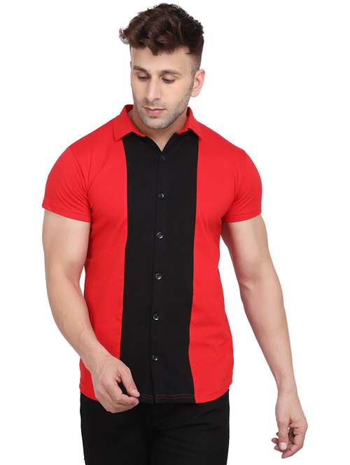 men collared color block casual shirt - 20840939 -  Standard Image - 0