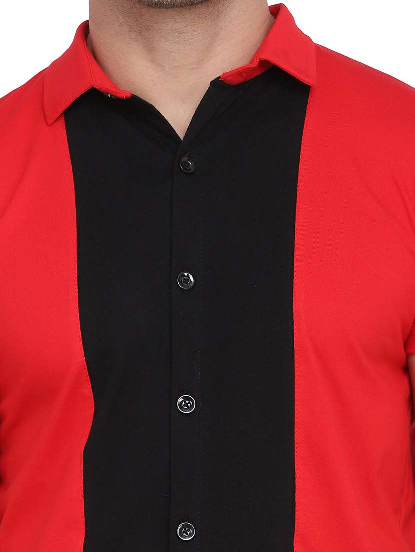 men collared color block casual shirt - 20840939 -  Standard Image - 3