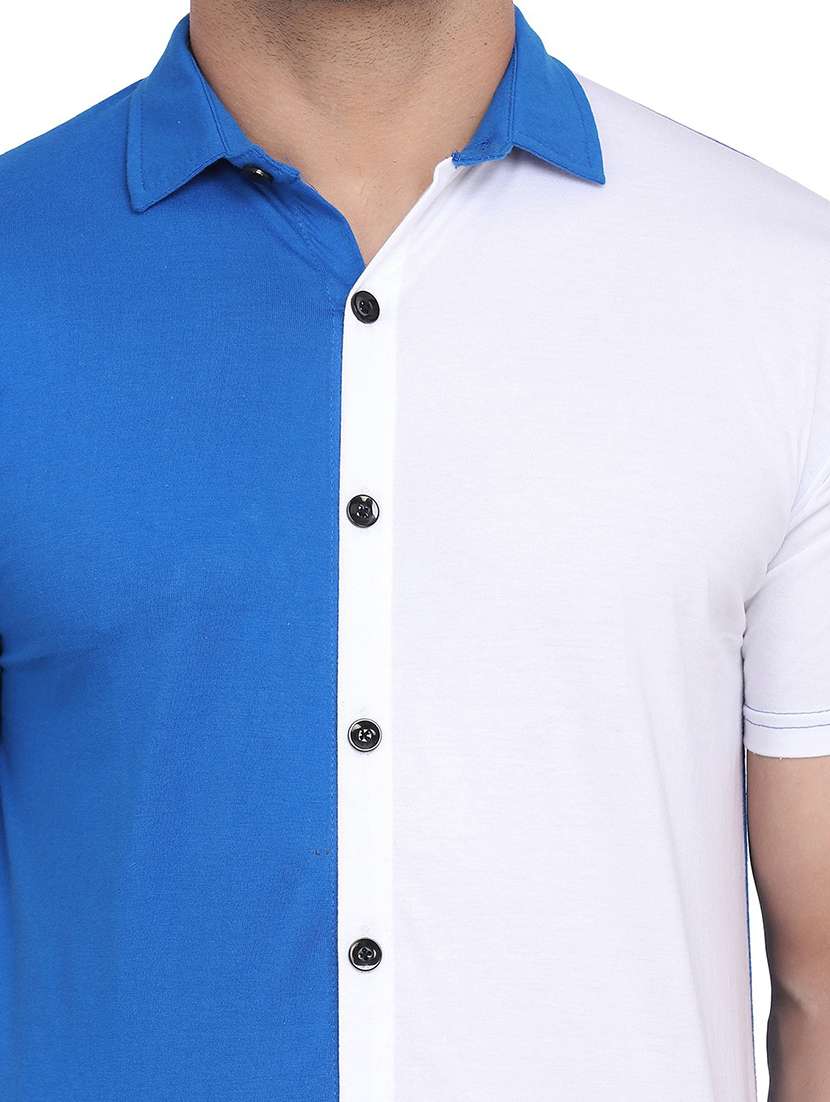 men collared color block casual shirt - 20840945 -  Standard Image - 3