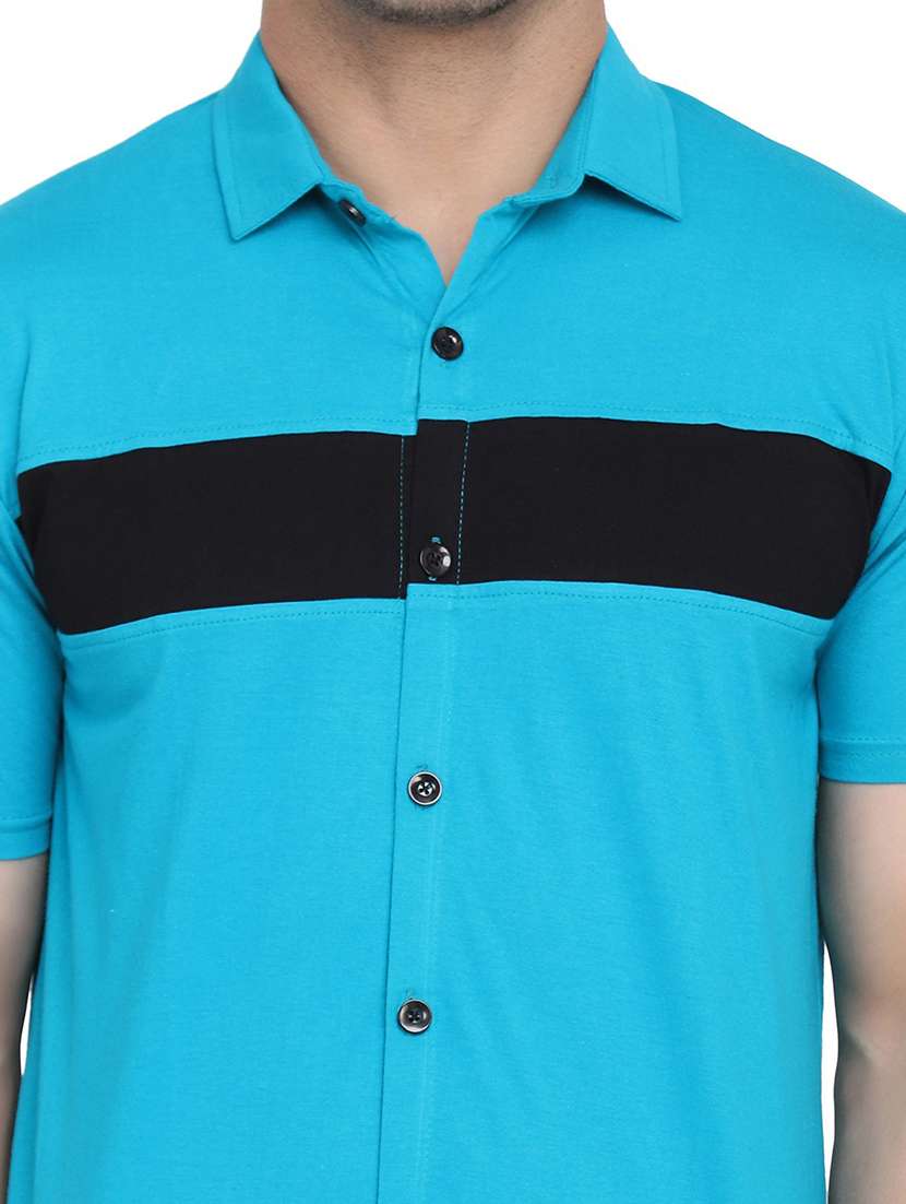 men collared color block casual shirt - 20840957 -  Standard Image - 3