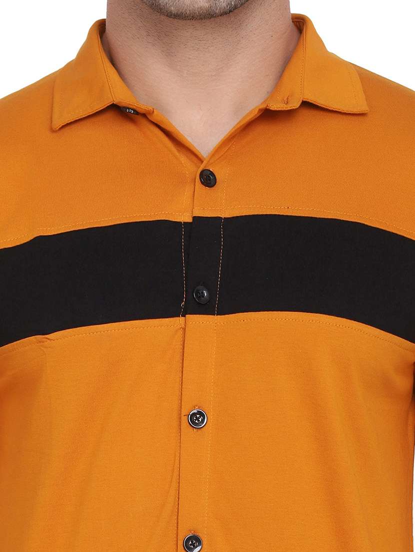 men collared color block casual shirt - 20840958 -  Standard Image - 3