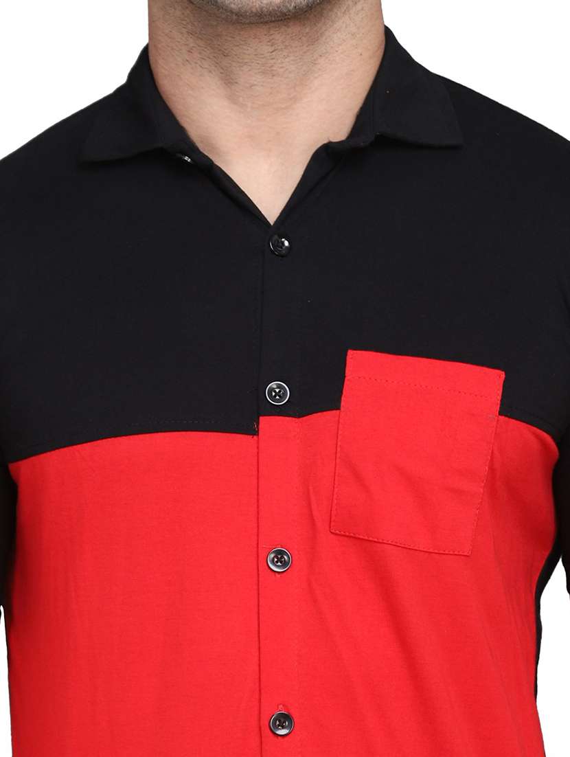 men collared color block casual shirt - 20840967 -  Standard Image - 3