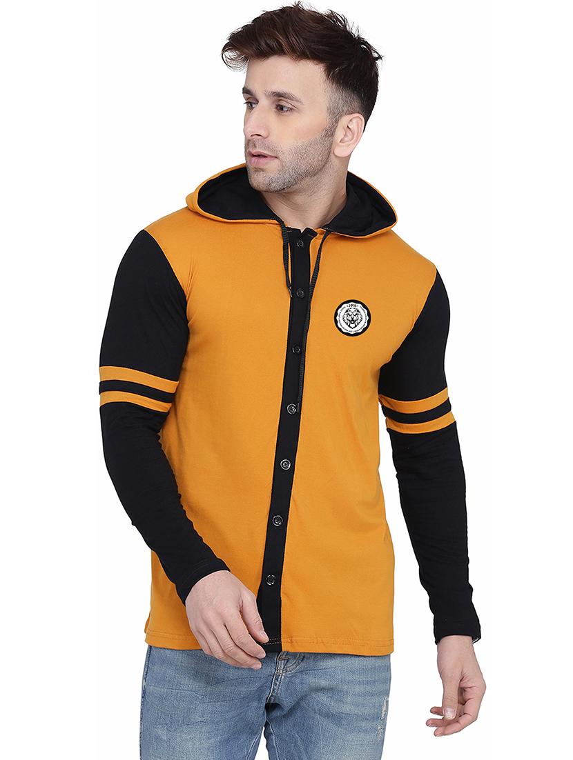 yellow cotton blend casual shirt - 20841054 - Zoom Image - 0