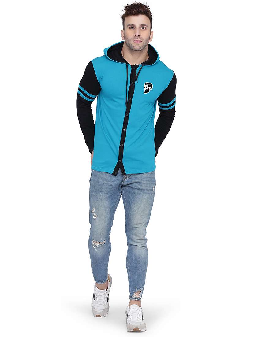 turquoise cotton blend casual shirt - 20841060 -  Standard Image - 3