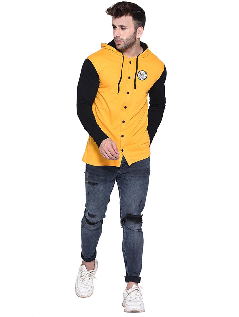 yellow cotton blend casual shirt - 20841107 - Standard Image - 3