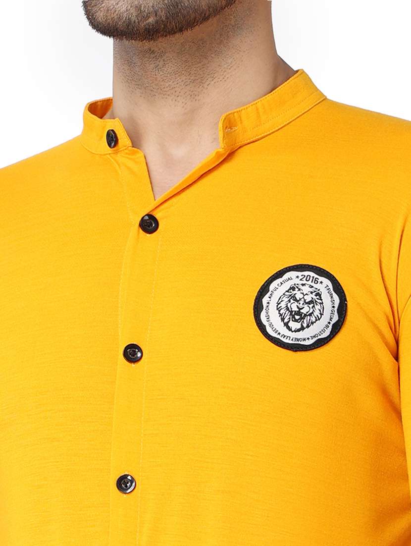 yellow cotton blend casual shirt - 20841168 -  Standard Image - 5