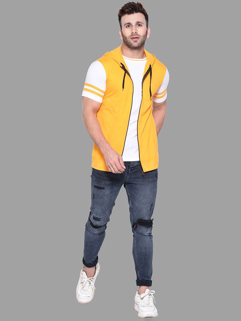 yellow color block t-shirt - 20841270 - Standard Image - 3