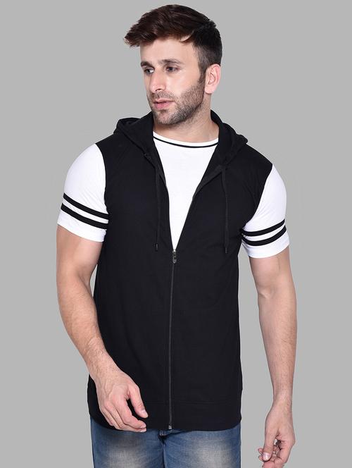 hooded neck color block t-shirt - 20841278 - Standard Image - 0