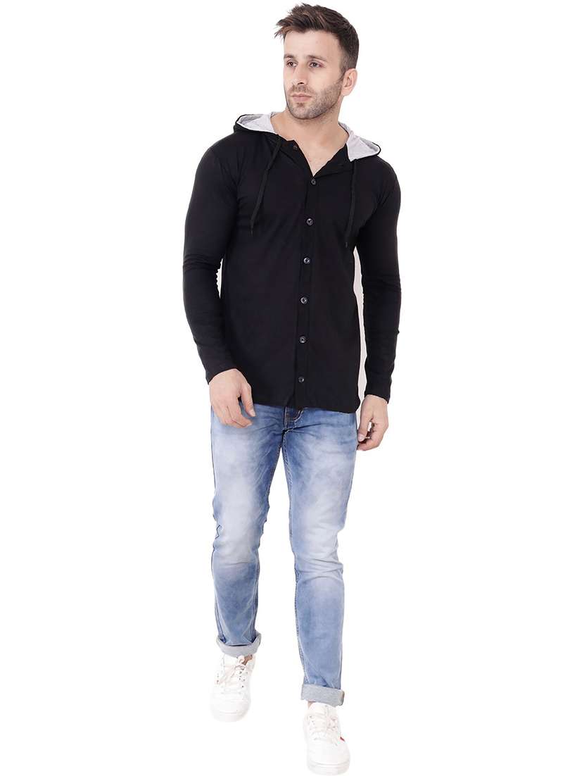 black cotton blend solid t-shirt - 20841281 -  Standard Image - 3