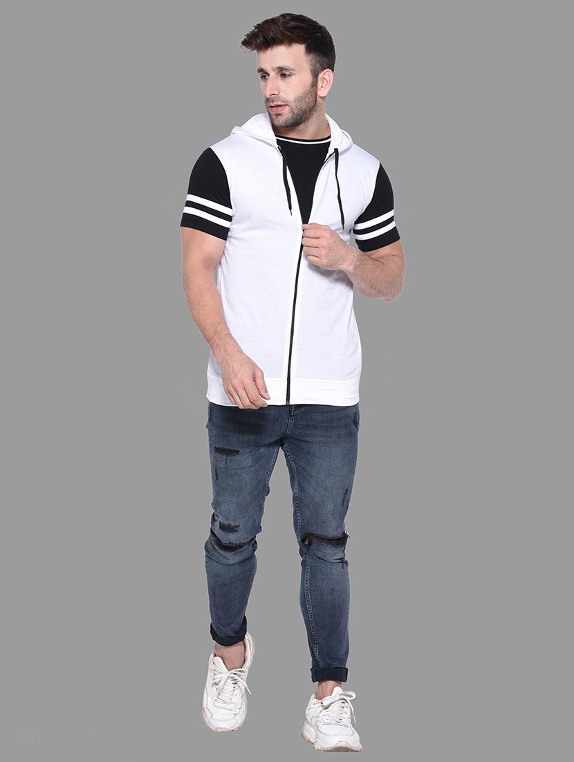 men zip-front regular fit hooded t-shirt - 20841284 - Standard Image - 3