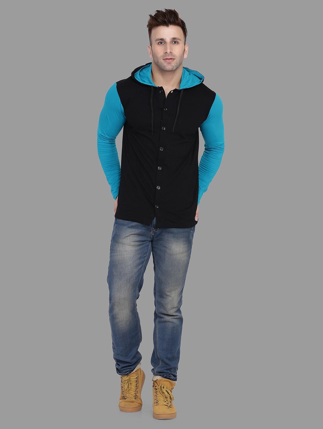hooded neck color block t-shirt - 20841285 - Standard Image - 3