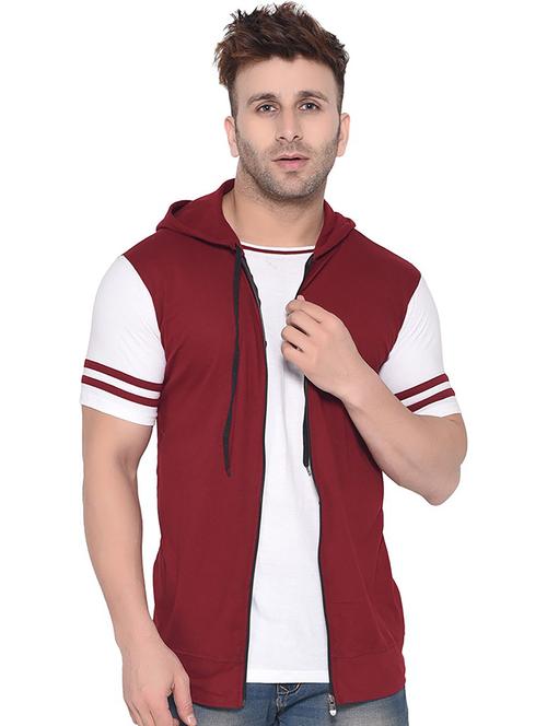 hooded neck color block t-shirt - 20841321 - Standard Image - 0