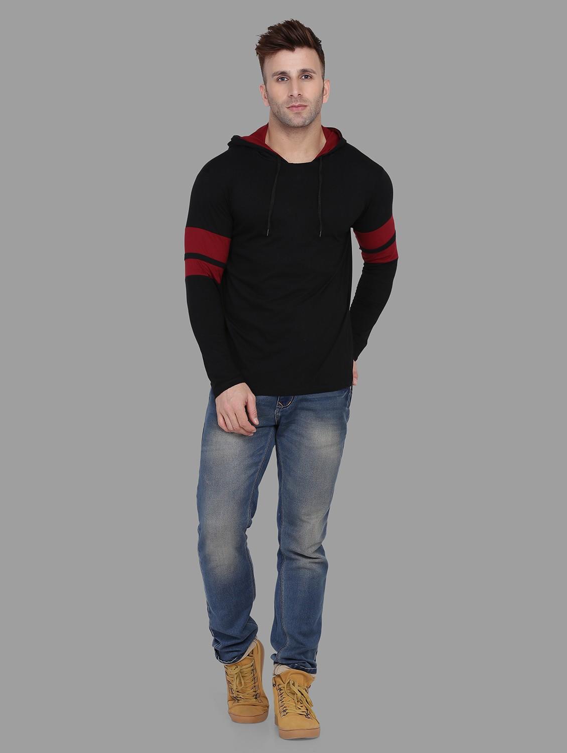 hooded neck color block t-shirt - 20841332 - Standard Image - 3