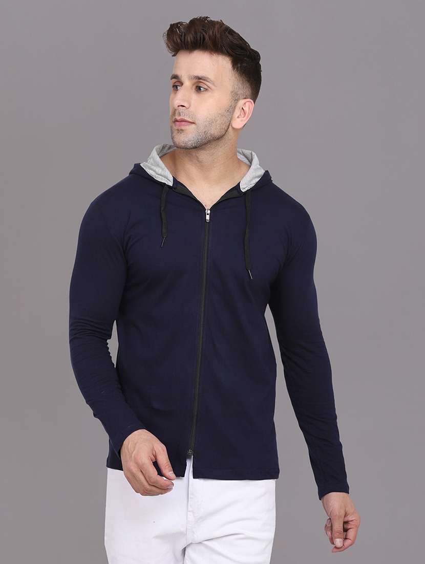 hooded neck solid t-shirt