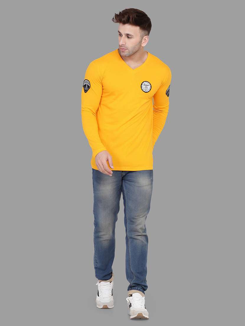 v neck solid t-shirt - 20841353 -  Standard Image - 3