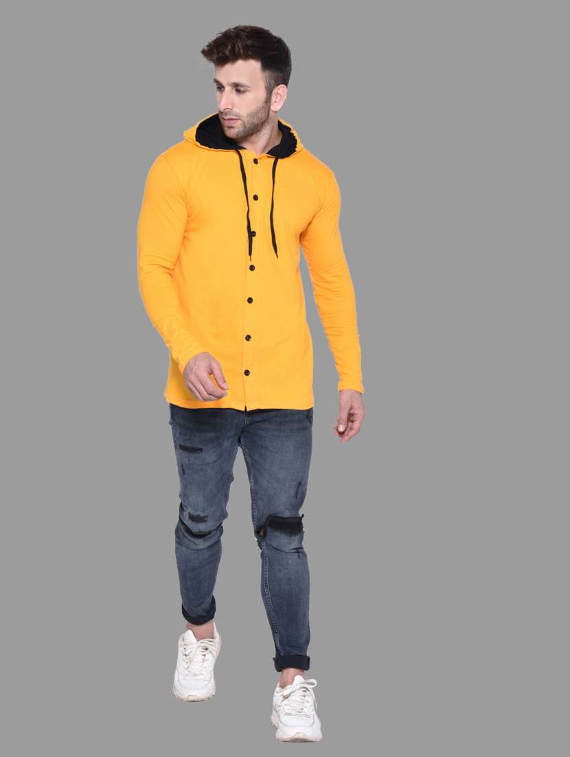hooded neck solid t-shirt - 20841360 - Standard Image - 3